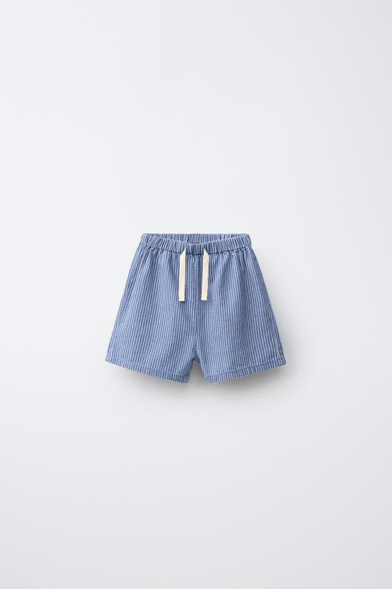 STRIPED BERMUDA SHORTS - Bluish by Zara - Image 0
