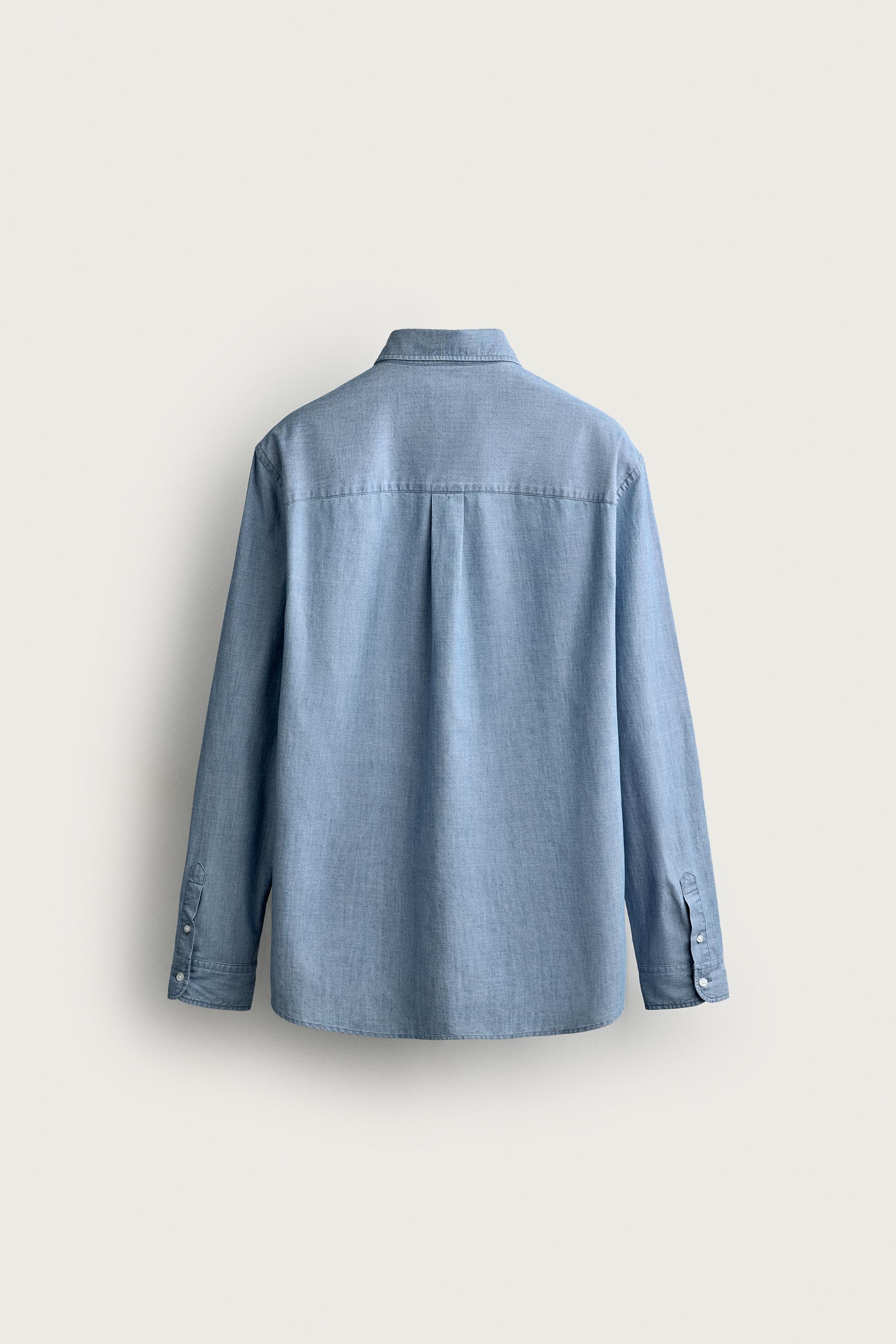 REGULAR FIT CHAMBRAY POCKET SHIRT