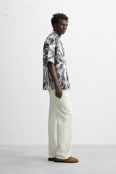 CHEMISE EN SEERSUCKER IMPRIMÉ - Gris foncé de Zara - Image 3