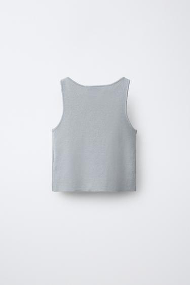 TOP EN MAILLE BRILLANTE - Gris / Bleu de Zara - Image 1