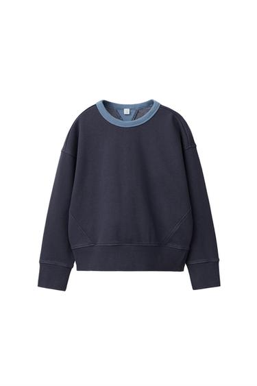 ΦΟΥΤΕΡ ΜΕ ΛΑΙΜΟΚΟΨΗ ΣΕ ΑΝΤΙΘΕΣΗ ΚΟΨΙΜΑΤΑ - Μπλε του Zara