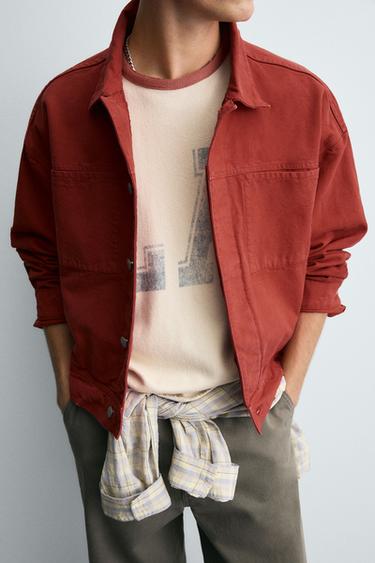 CROPPED FIT JACKET - Red by Zara - Image 4