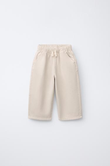KEPER BAGGYBROEK - Lichtbeige van Zara