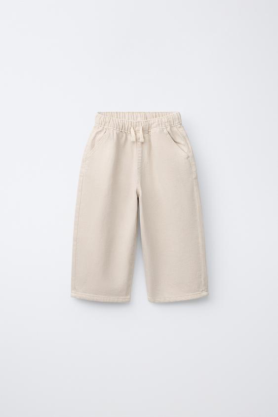 LOOSE TIE-WAIST JEANS - Light beige de Zara - Imagen 0