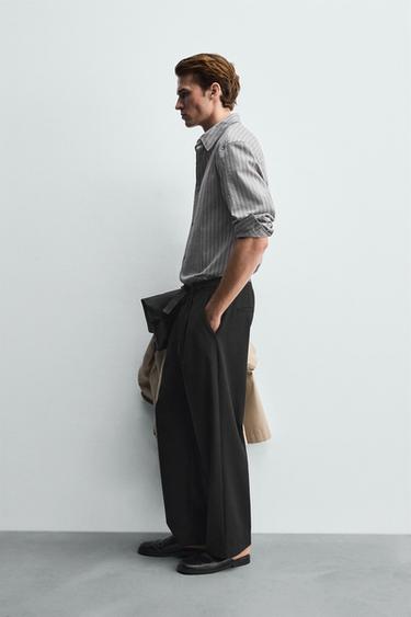 CHEMISE STRUCTURÉE À RAYURES - Gris chiné de Zara - Image 3