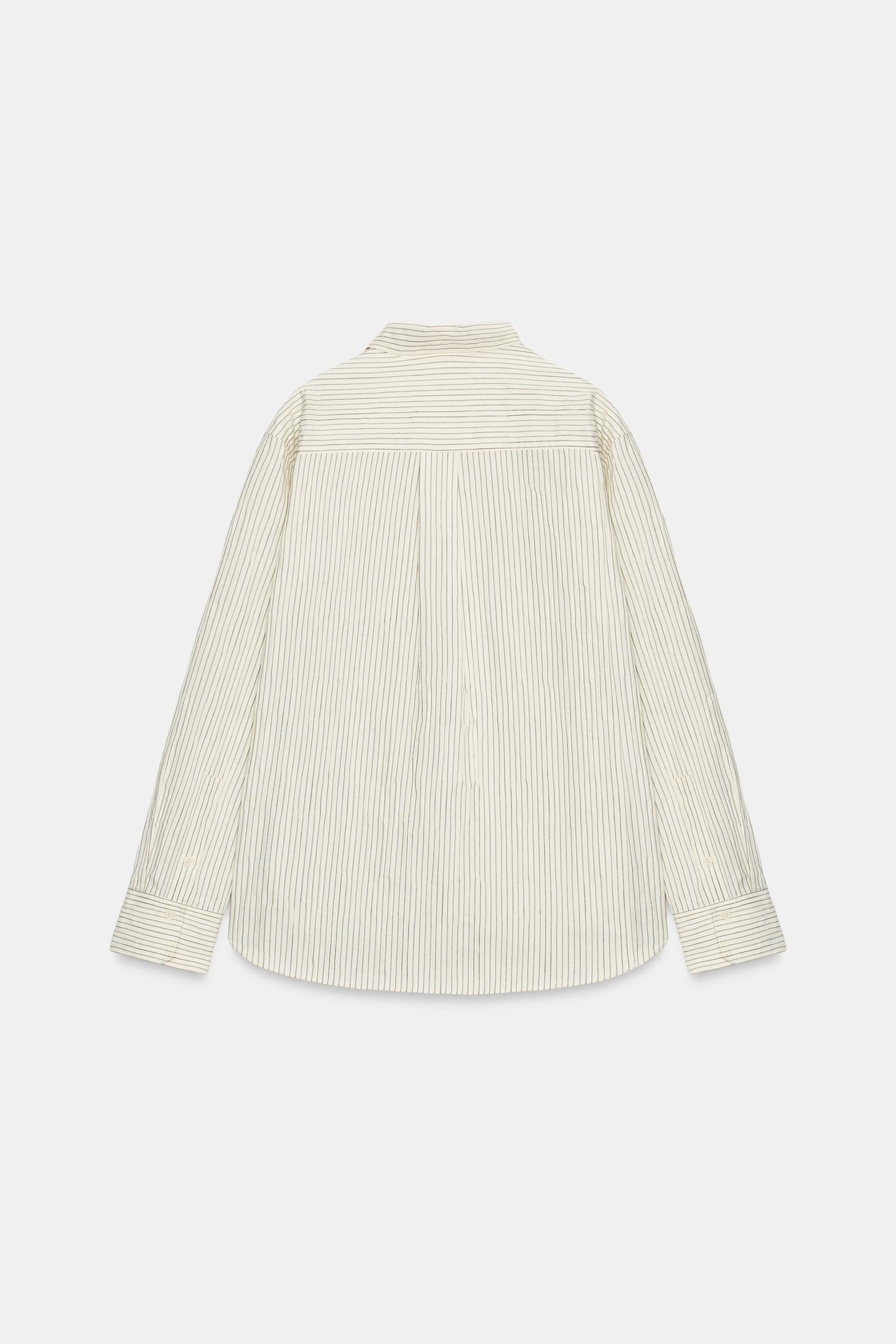Женская рубашка Zara ZW Collection Striped, цвет: Чёрный / Белый — фото 7