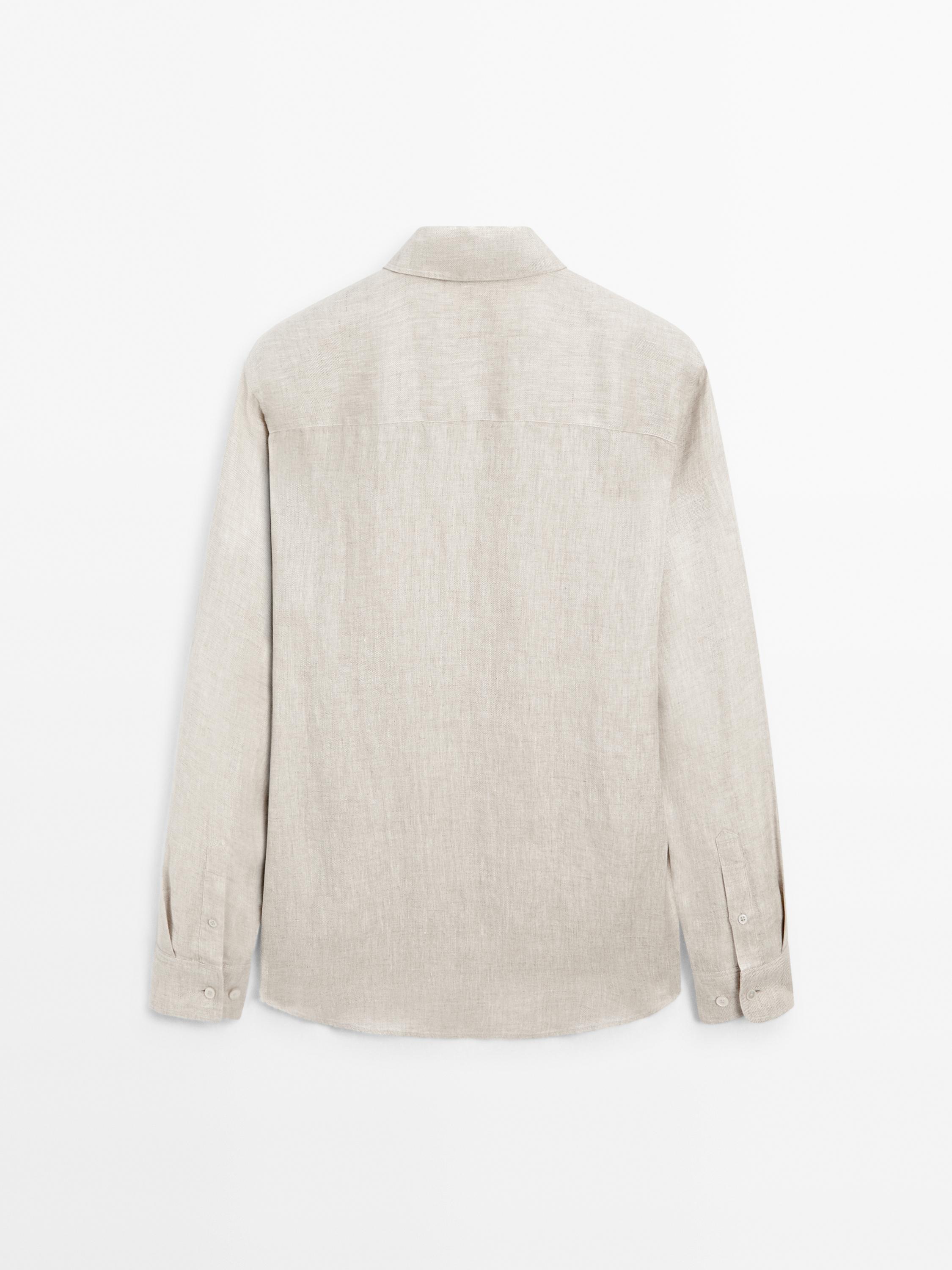 Faded linen regular fit shirt