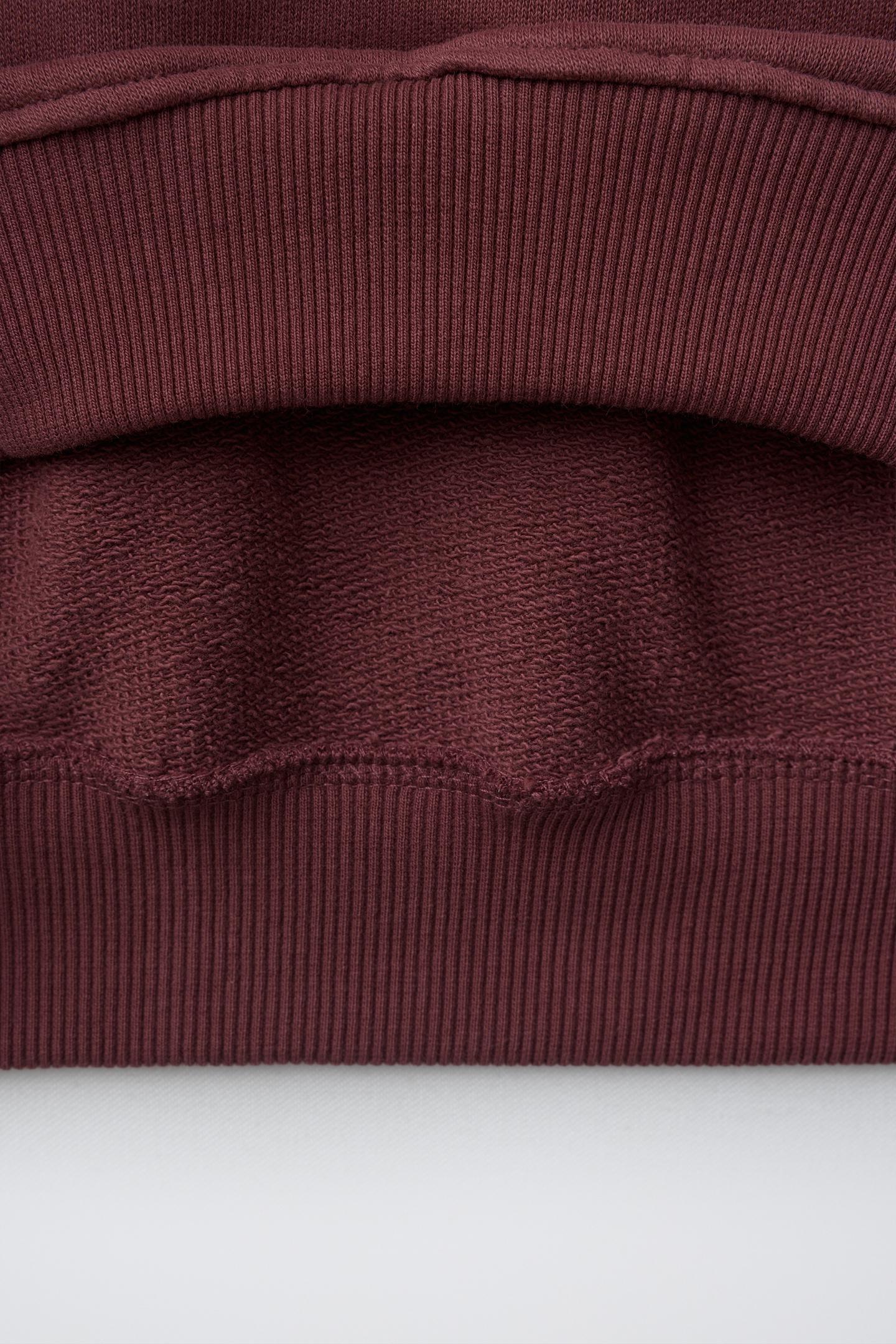 Детская толстовка Zara Farm Embroidery, цвет: Бордовый — фото 4