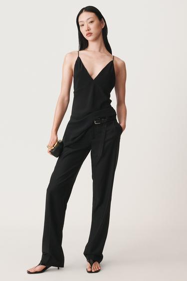 Zara 100% SILK TOP WITH OPENING 50TH ANNIVERSARY - Black