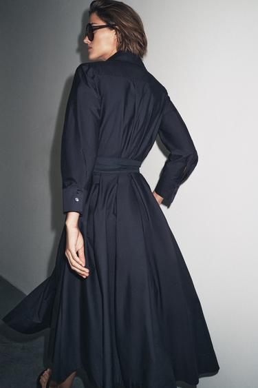 ZW COLLECTION POPLIN SHIRT DRESS - Navy blue by Zara - Image 2