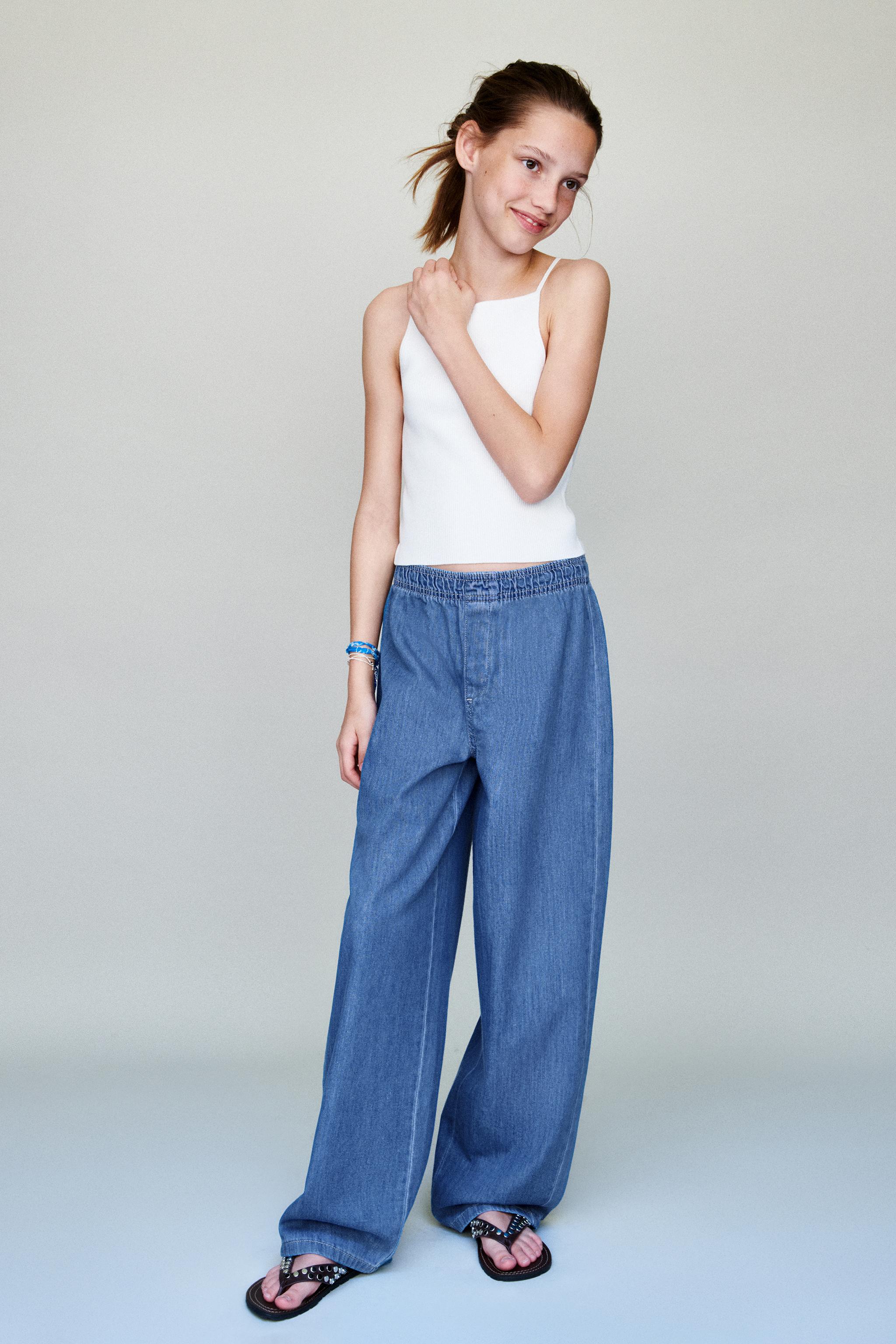 FLOWY BARREL PANTS WITH ELASTICIZED TRIM