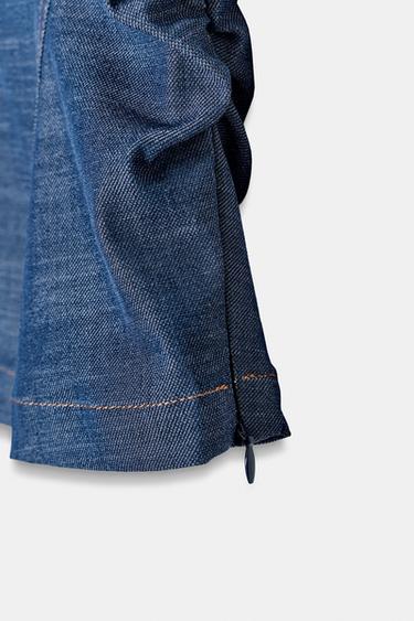 DRAPED TAILORED SHIRT - Blue by Zara - Image 8