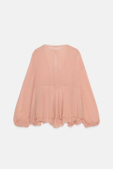 BLOUSE À VOLANTS ZW COLLECTION - Rose de Zara - Image 7