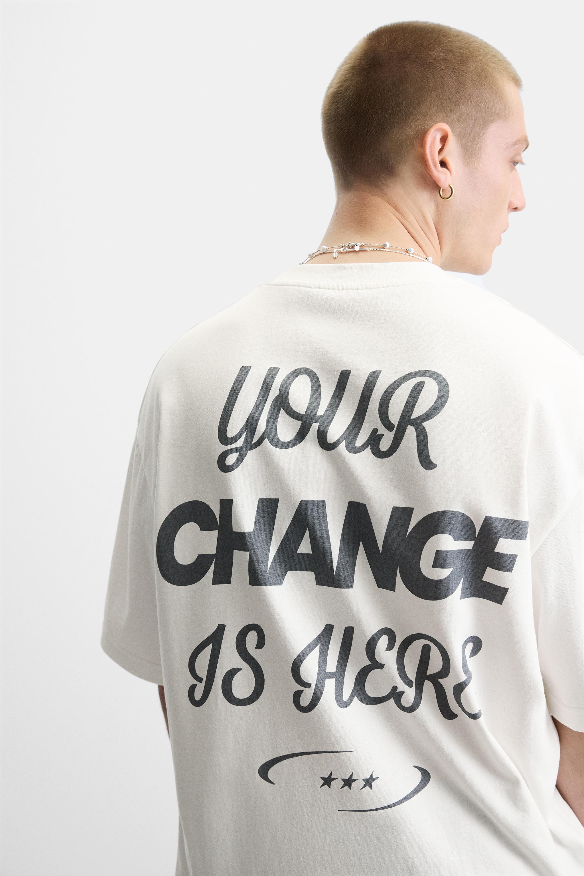 テキストプリントTシャツ - オフホワイト | ZARA Japan / 日本
