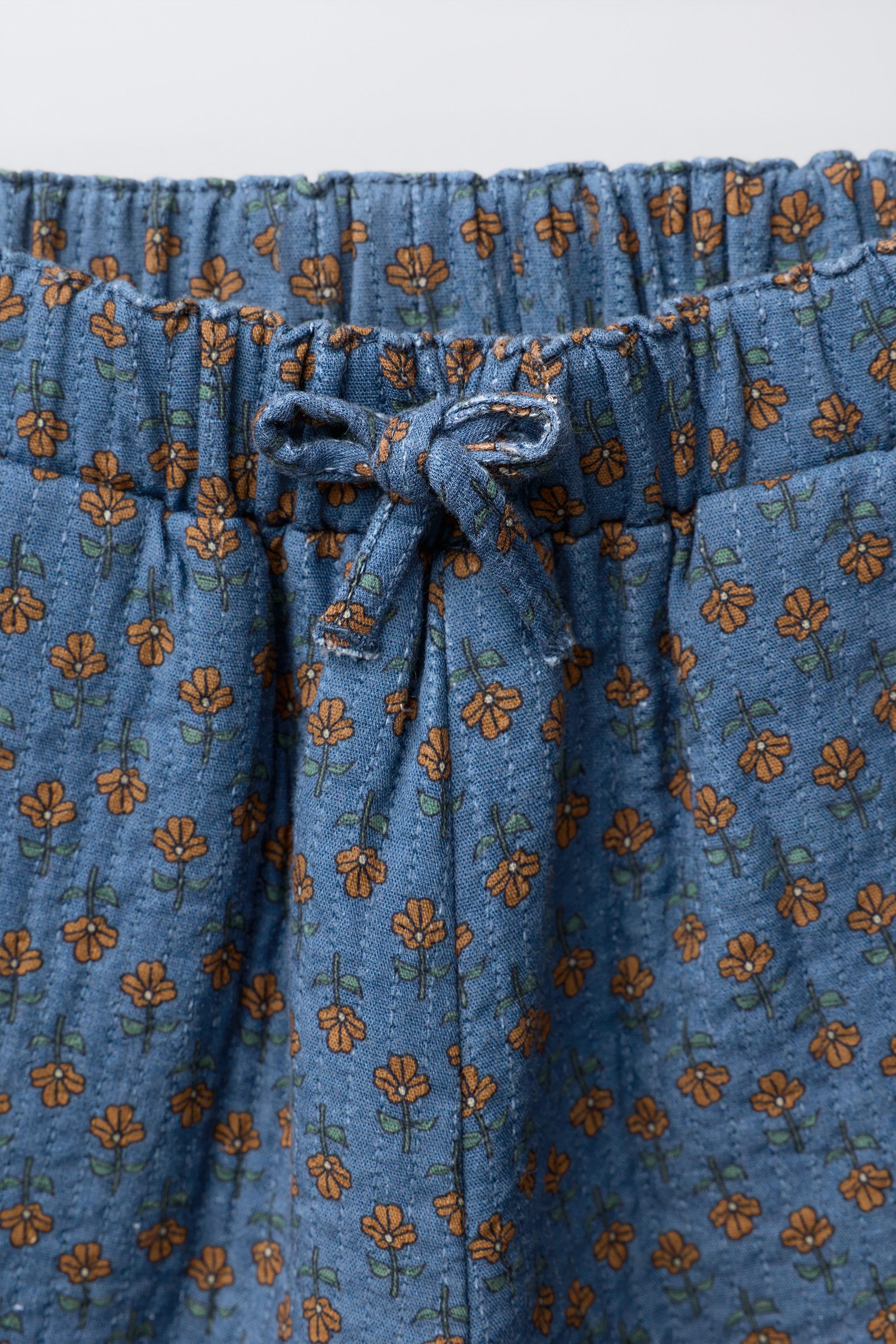PANTALON BAGGY À FLEURS
