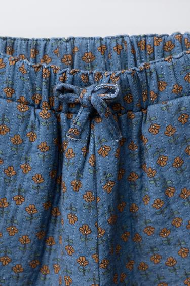 PANTALON BAGGY À FLEURS - Bleu pétrole de Zara - Image 2