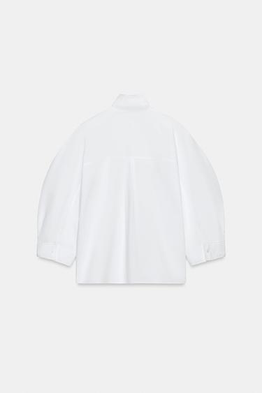 ZW COLLECTION PUFF SLEEVE SHIRT - White by Zara - Image 6