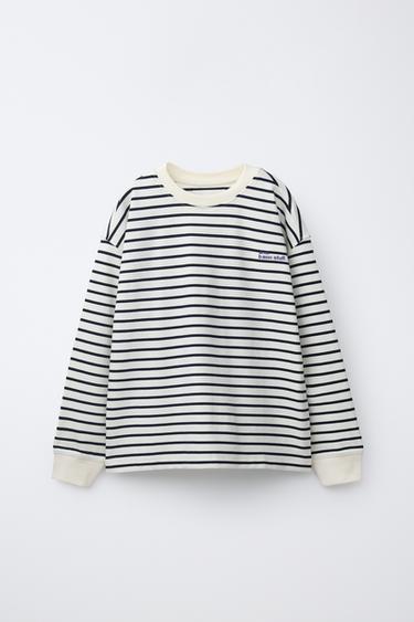 HEAVY WEIGHT STRIPED T-SHIRT - Ecru / Black by Zara - Image 0