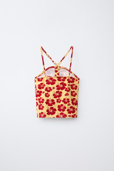 FLORAL PRINT TOP - ECRU by Zara - Image 1