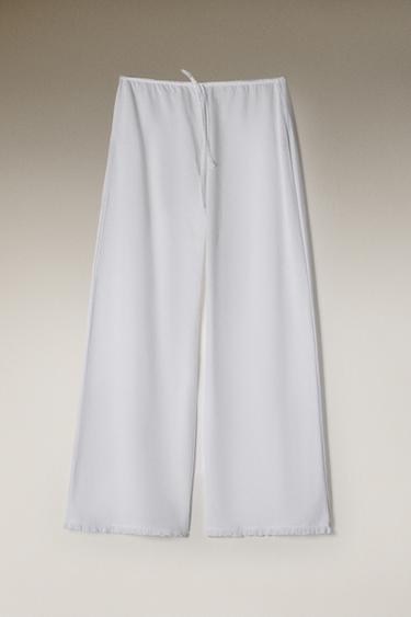 PANTALON FRONCÉ - Blanc de Zara - Image 6