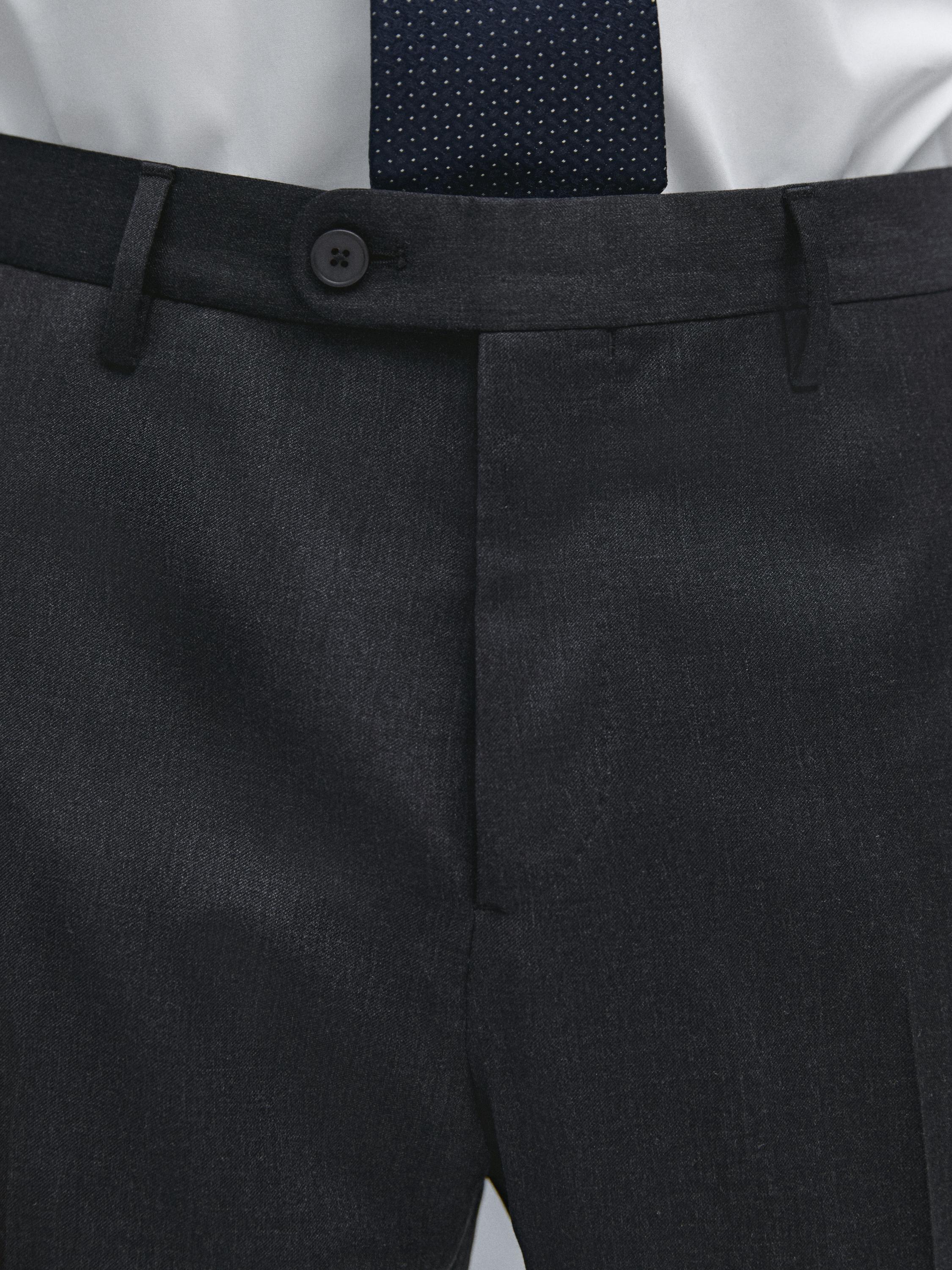 Cotton blend suit trousers