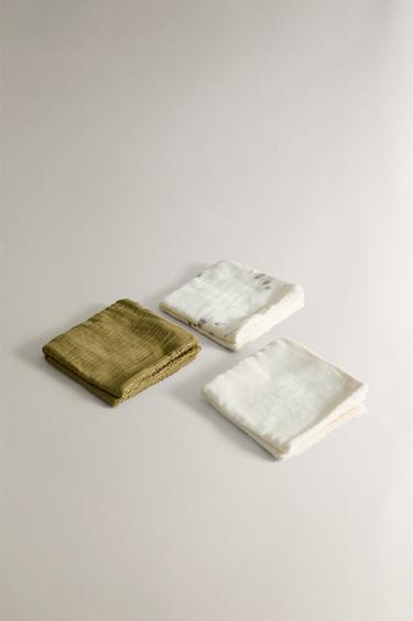 MINI SERVIETTE BÉBÉ (LOT DE 3) - Écru de Zara - Image 1