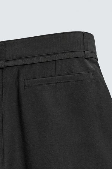 BALLOON FIT TROUSERS WITH PLEATS AND BELT - Black by Zara - Image 9