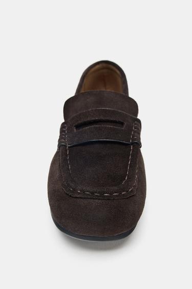 SPLIT SUEDE LOAFERS - Chocolate Brown by Zara - Image 6