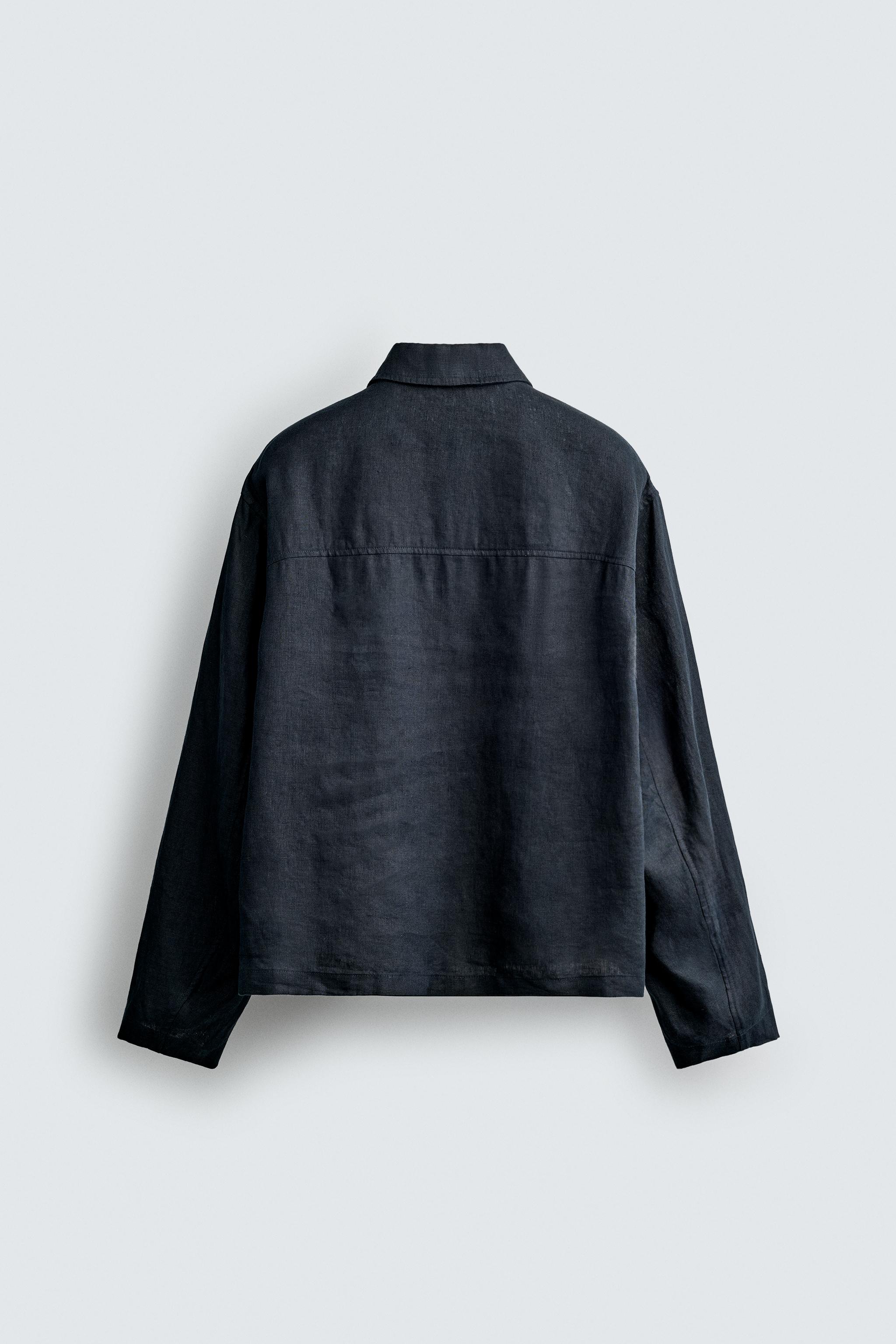100% LINEN REGULAR FIT OVERSHIRT