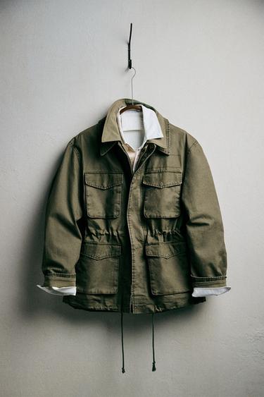 BLOUSON DÉLAVÉ MULTI-POCHES - Marron foncé de Zara