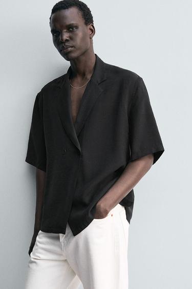 FLOWING KIMONO SHIRT - Black by Zara