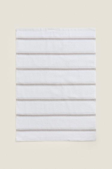 STRIPED COTTON TERRYCLOTH TEA TOWEL - Brown / Taupe by Zara - Image 2