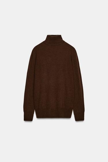 100% EXTRA SOFT WOOL JUMPER - Brown by Zara