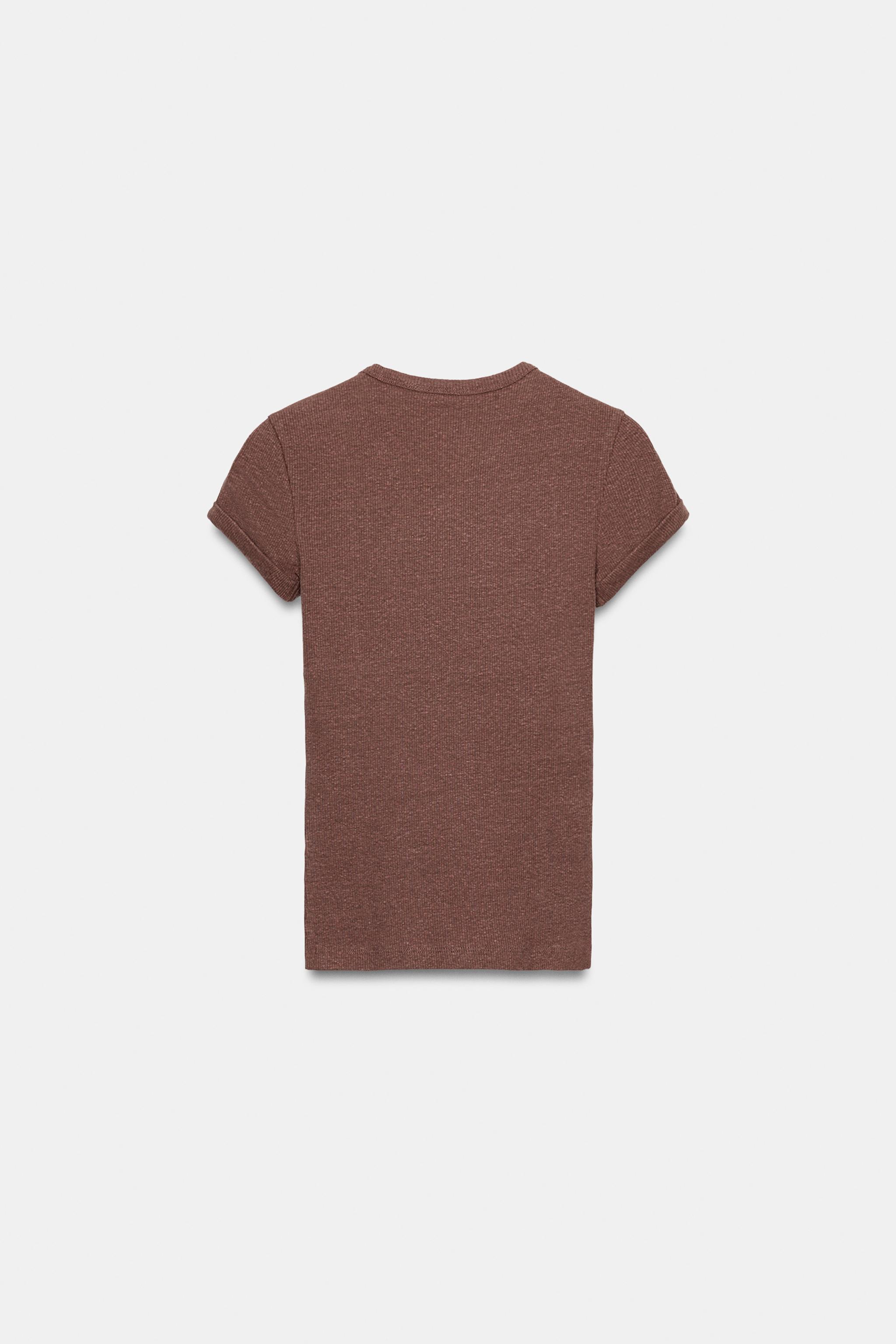 RUSTIC T-SHIRT WITH LINEN BLEND