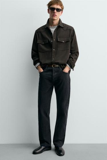 CEINTURE EN CUIR SURPIQUÉE AARON LEVINE X ZARA - Marron de Zara - Image 1