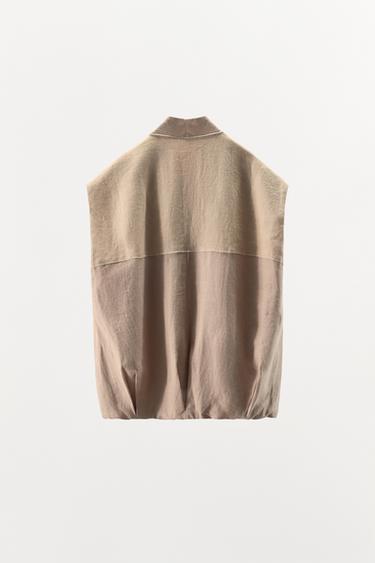 LIMITED EDITION 100% LINEN CONTRAST WAISTCOAT - Beige by Zara - Image 5