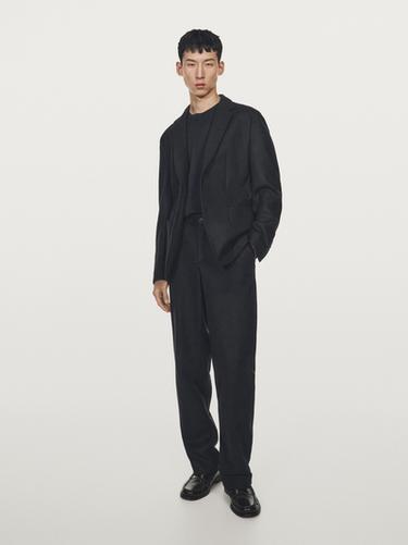 Zara Wool blend suit blazer - Navy blue