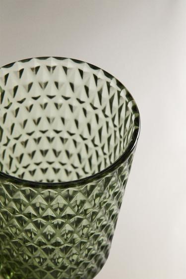 RAISED DESIGN GLASS TUMBLER - Green by Zara - Image 2
