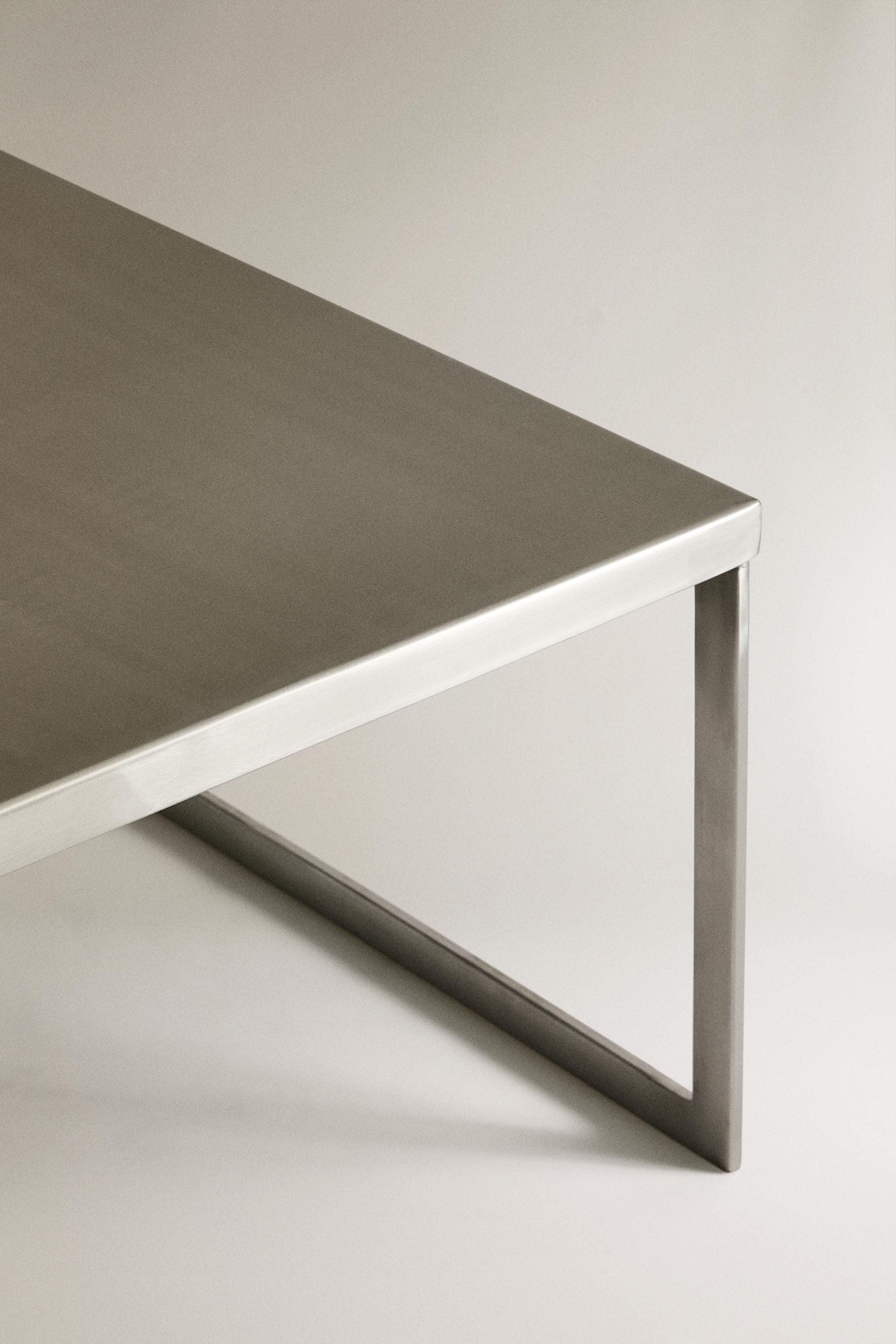 SQUARE STAINLESS STEEL SIDE TABLE