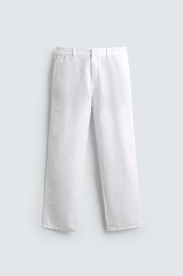 СВОБОДНЫЕ БРЮКИ STRAIGHT FIT — БЕЛЫЙ от Zara