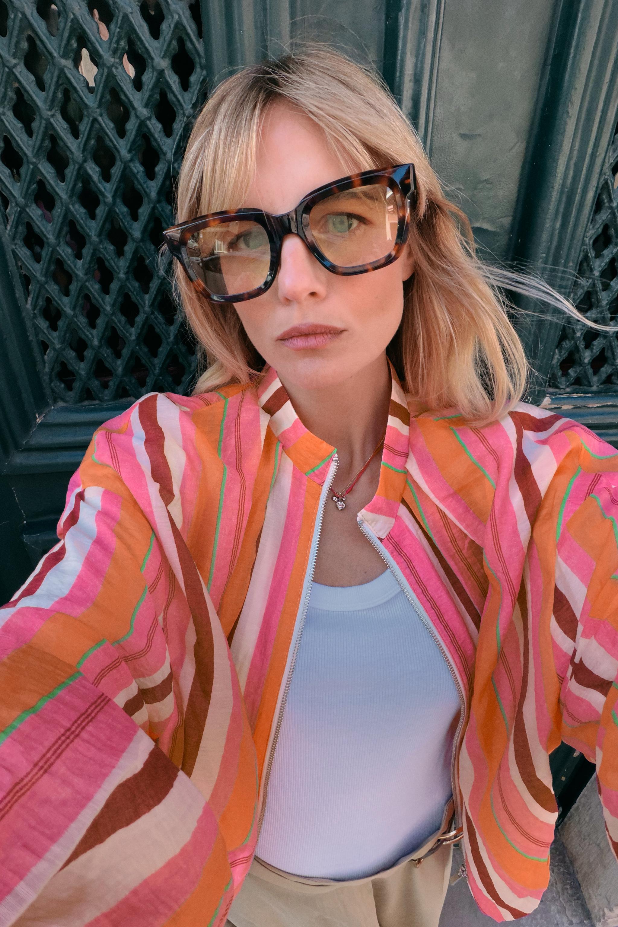 Женские куртки Zara STRIPED BOMBER JACKET — фото 3