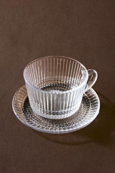 GLASS TEACUP WITH RAISED DESIGN - 990 by Zara
