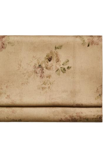 Zara FLORAL PRINT SATEEN FLAT SHEET - Ocher