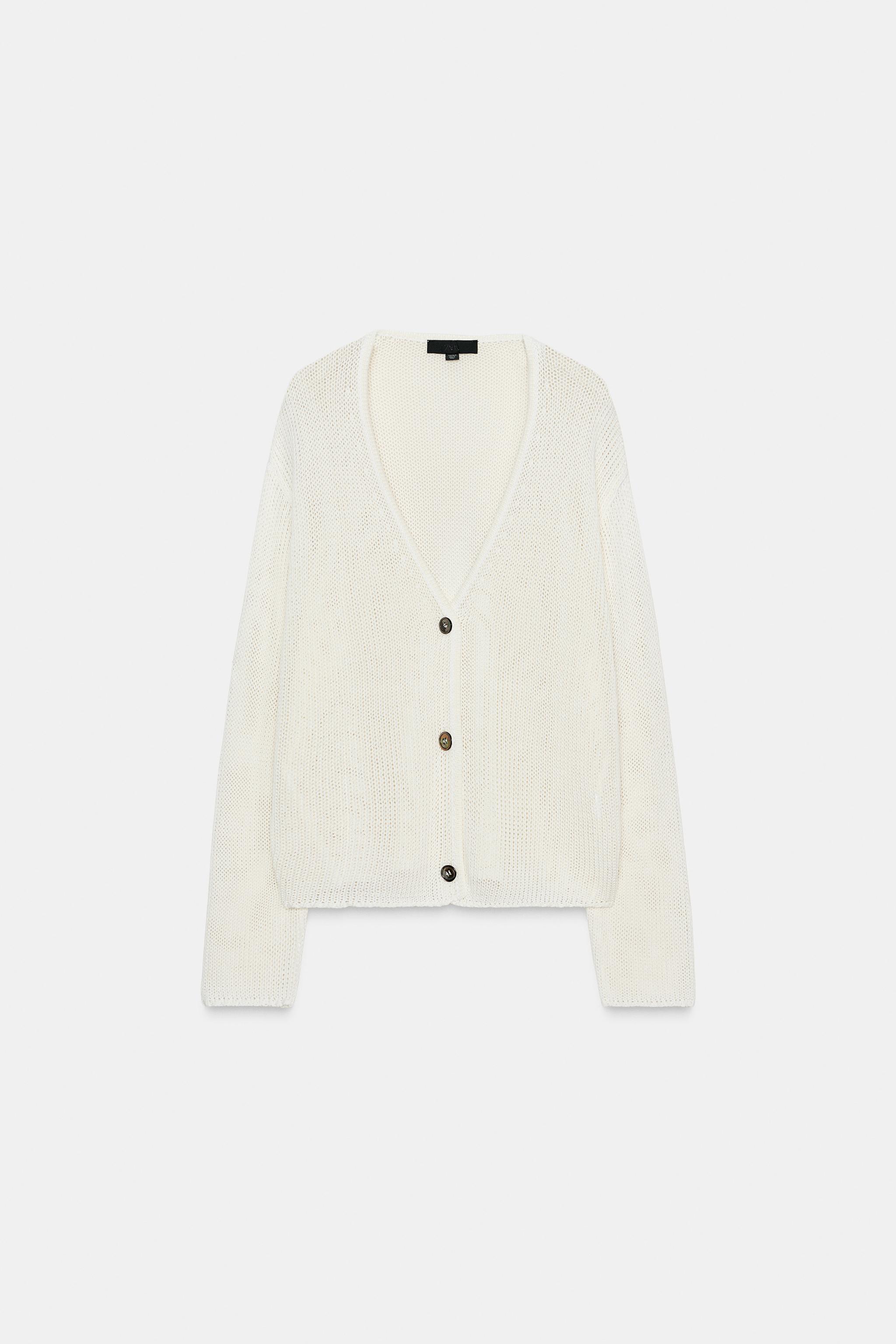 【サイズ2】High Density Cotton Knit Cardigan 100% COTTON KNIT CARDIGAN - Blue | ZARA South Africa