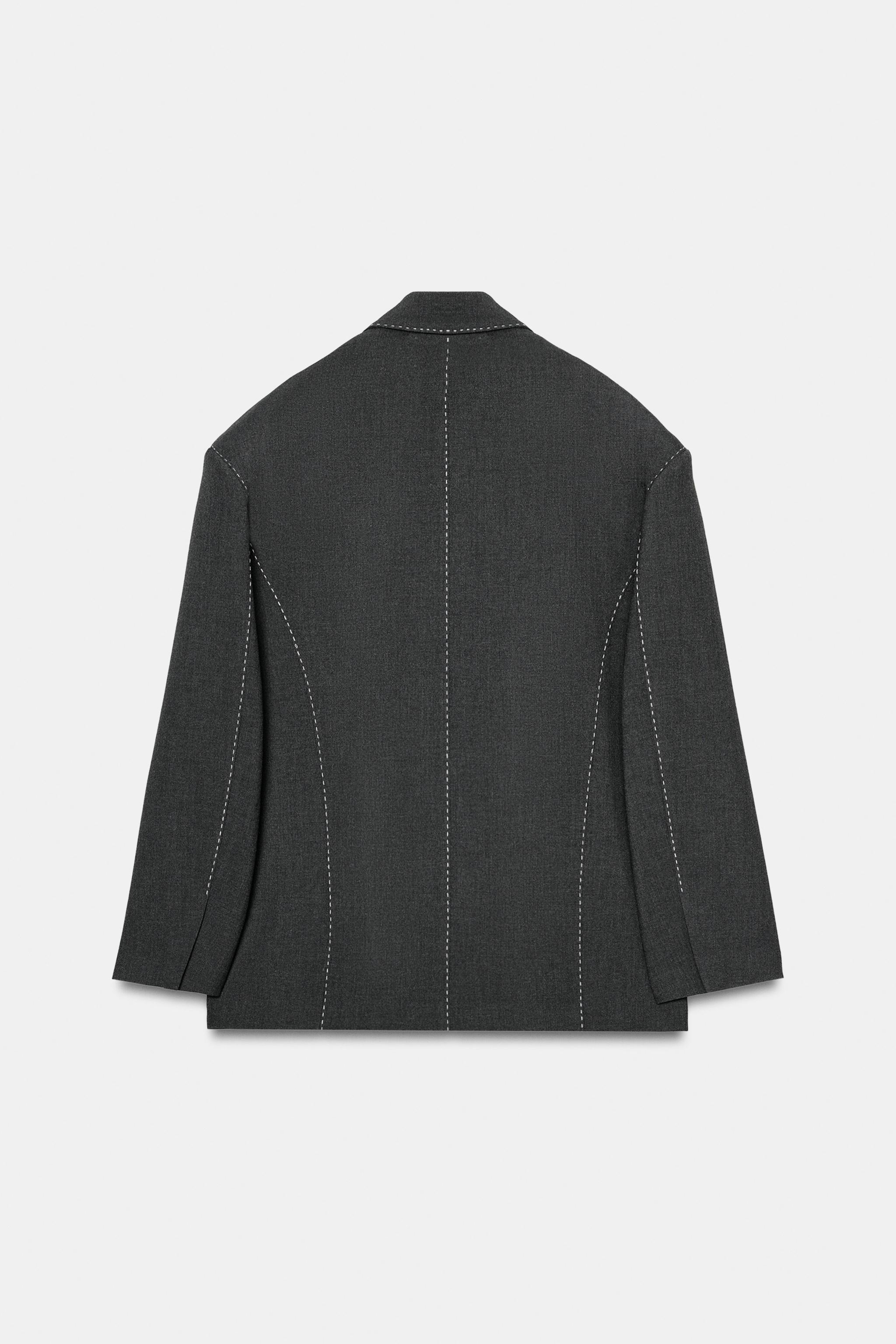 VESTE OVERSIZE COUTURES CONTRASTANTES