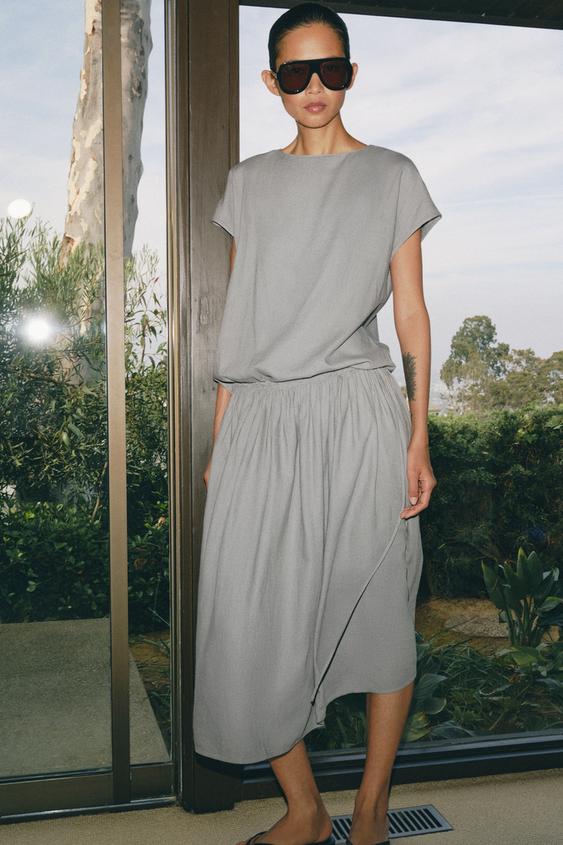 ZW COLLECTION LINEN BLEND MIDI DRESS from Zara - $99.90