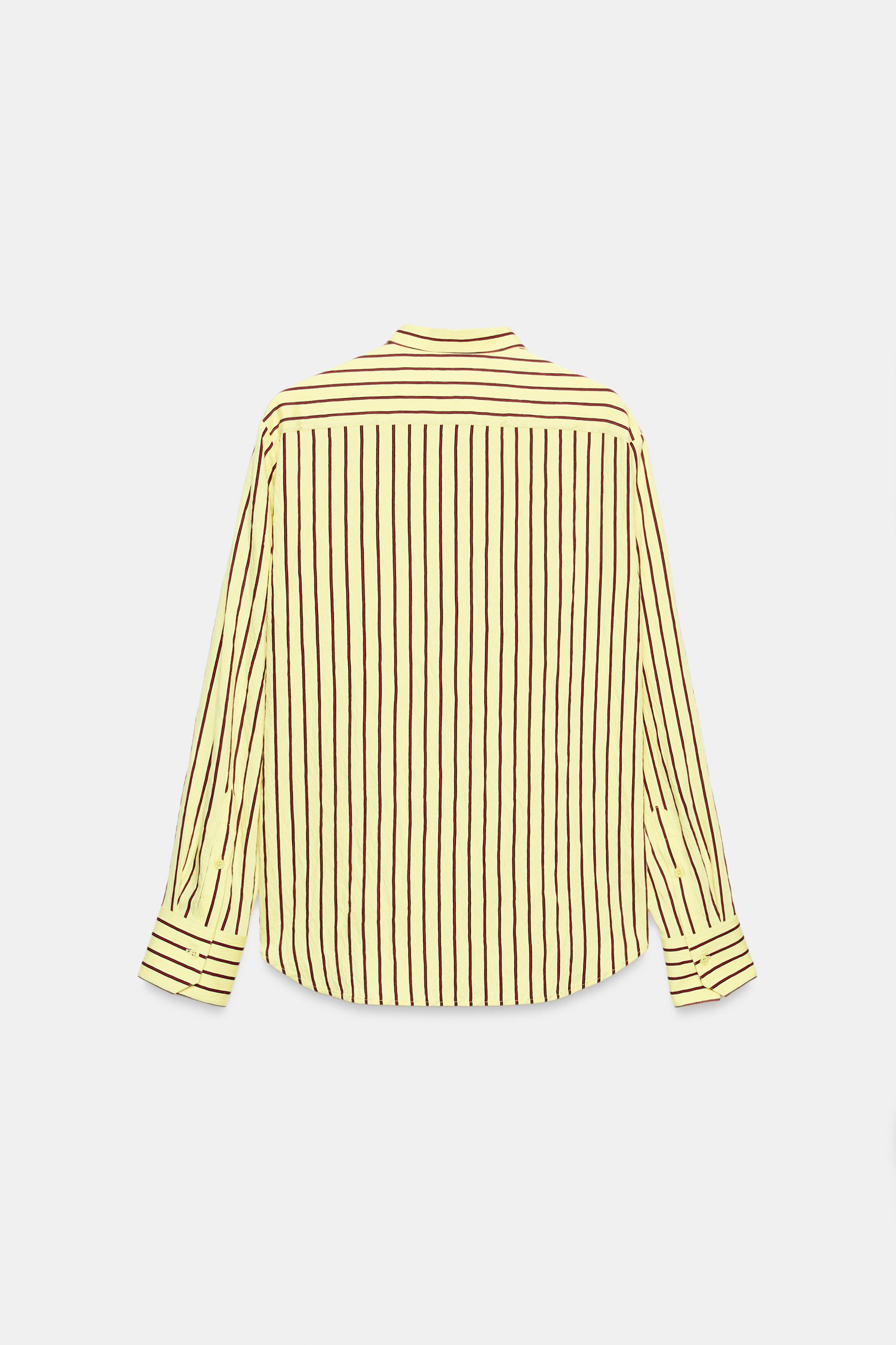 Женские рубашки Zara STRIPED POCKET SHIRT ZW COLLECTION — фото 2