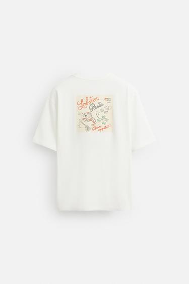 CONTRAST EMBROIDERY T-SHIRT - Oyster-white by Zara - Image 7