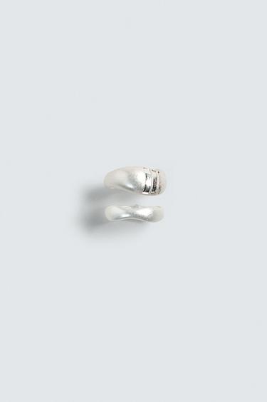 PACK OF 2 COMBINED METAL RINGS SAMUEL DE SABOIA X ZARA - Silver by Zara
