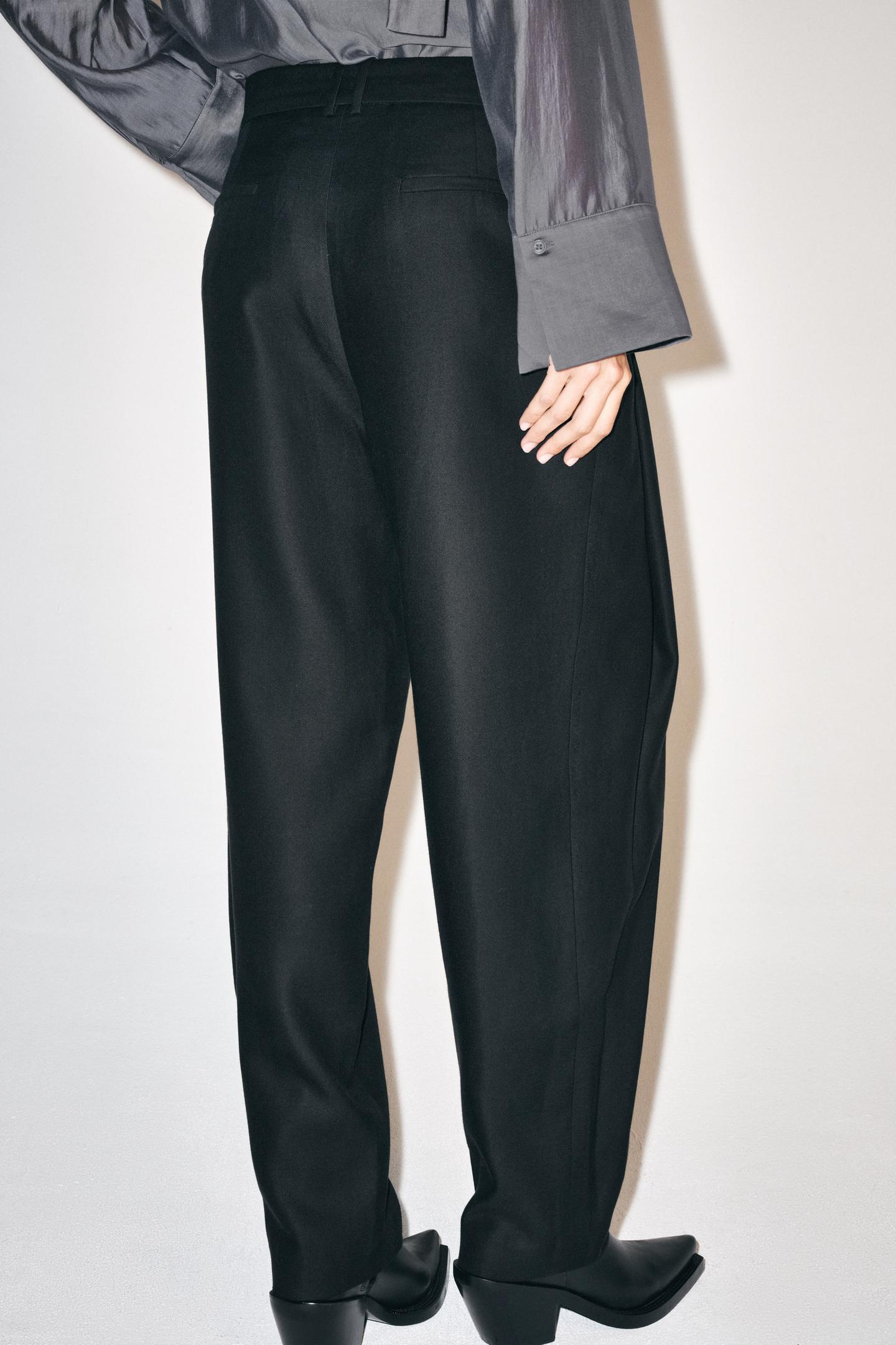 Женские брюки Zara ZW Collection Wide-Leg, цвет: Чёрный — фото 5